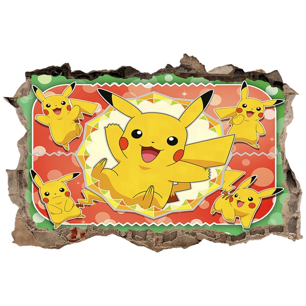 Stickers pour enfants: Trou dans le mur Pikachu Pokémon
