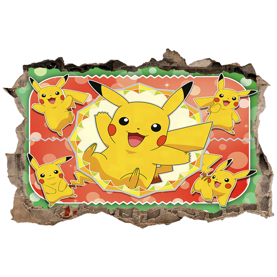 Stickers pour enfants: Trou dans le mur Pikachu Pokémon