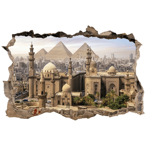 Stickers muraux: Trou dans le mur Le Caire et Pyramides d’Égypte
