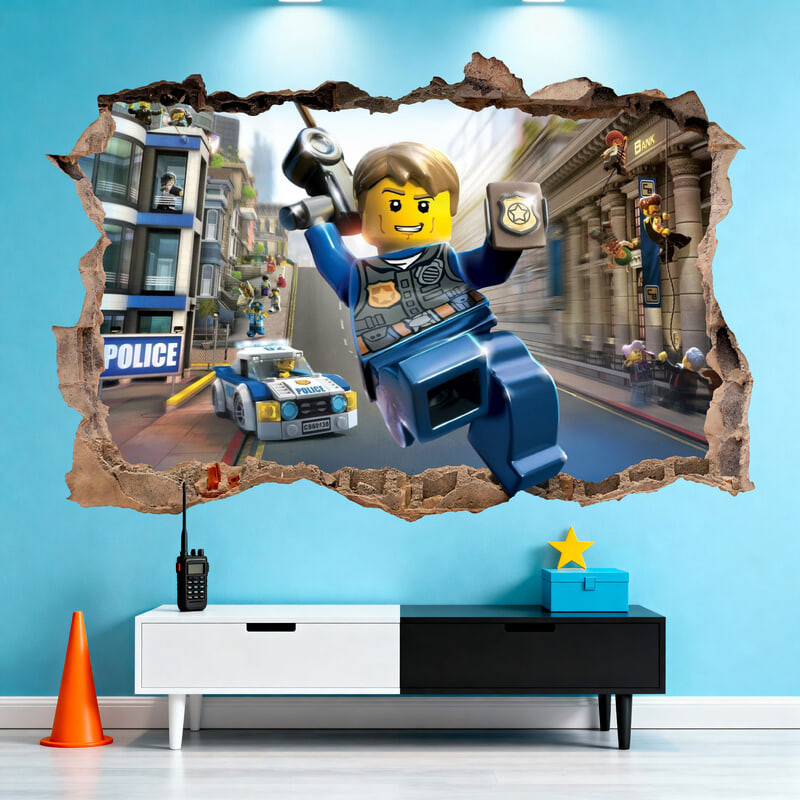 Stickers pour enfants: Trou dans le mur LEGO City Police