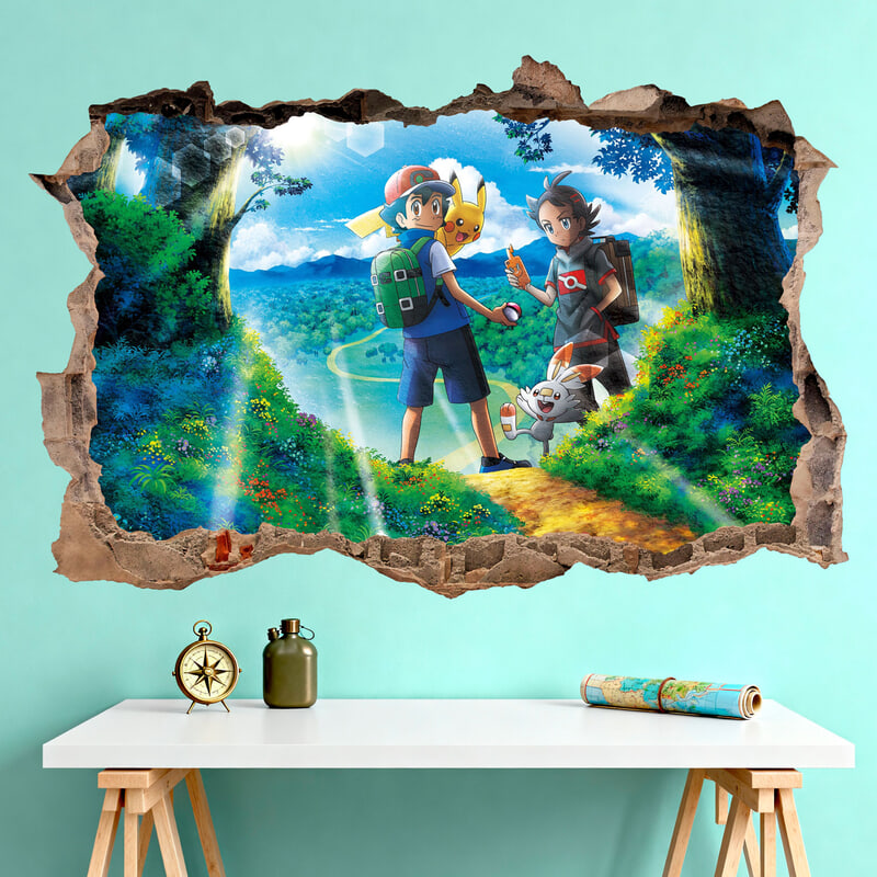 Stickers pour enfants: Trou dans le mur Dresseurs Pokémon