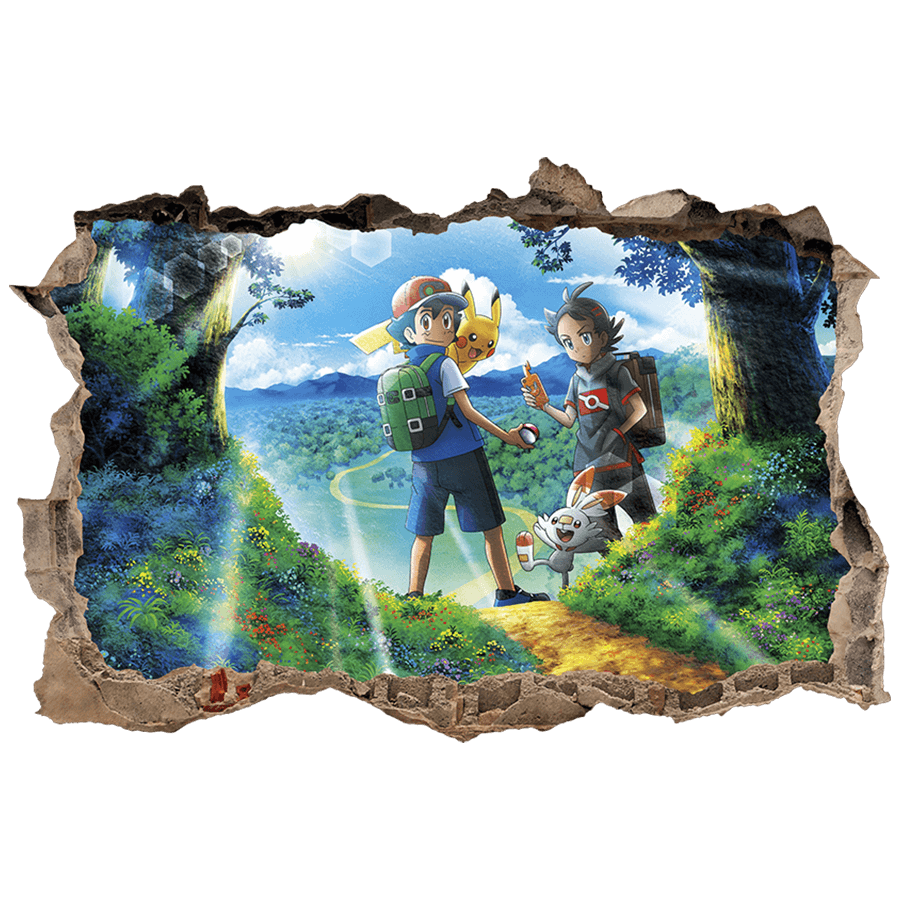 Stickers pour enfants: Trou dans le mur Dresseurs Pokémon