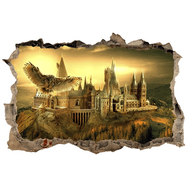 Stickers muraux: Trou dans le mur Château Magique Hogwarts Harry Po