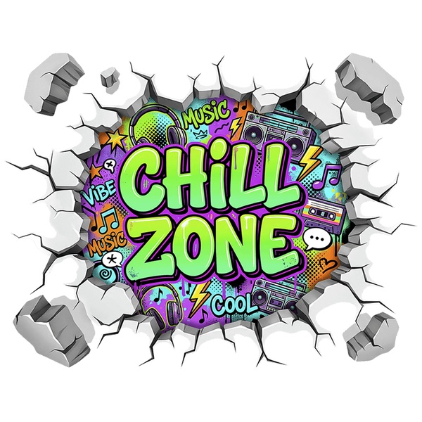 Stickers muraux: Trou de mur Chill Zone