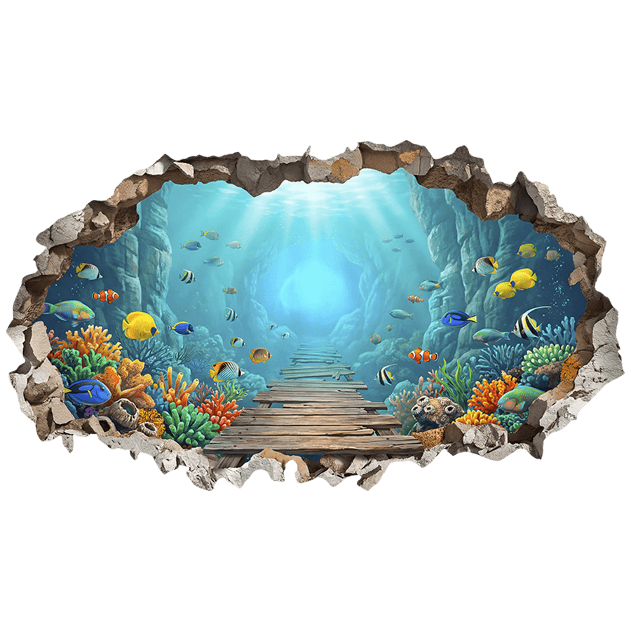 Stickers muraux: Trou de Mur Passerelle sur le Récif Corallien et l