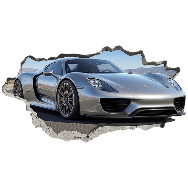 Stickers muraux: Trou de Mur Porsche 918 Spyder
