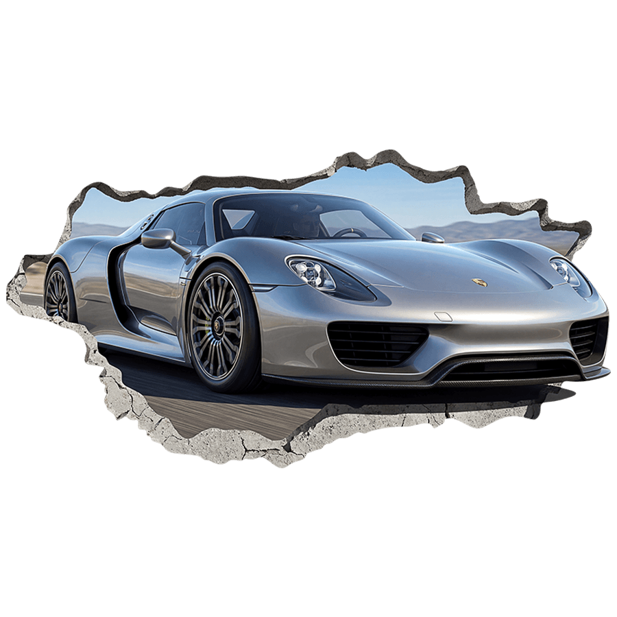 Stickers muraux: Trou de Mur Porsche 918 Spyder