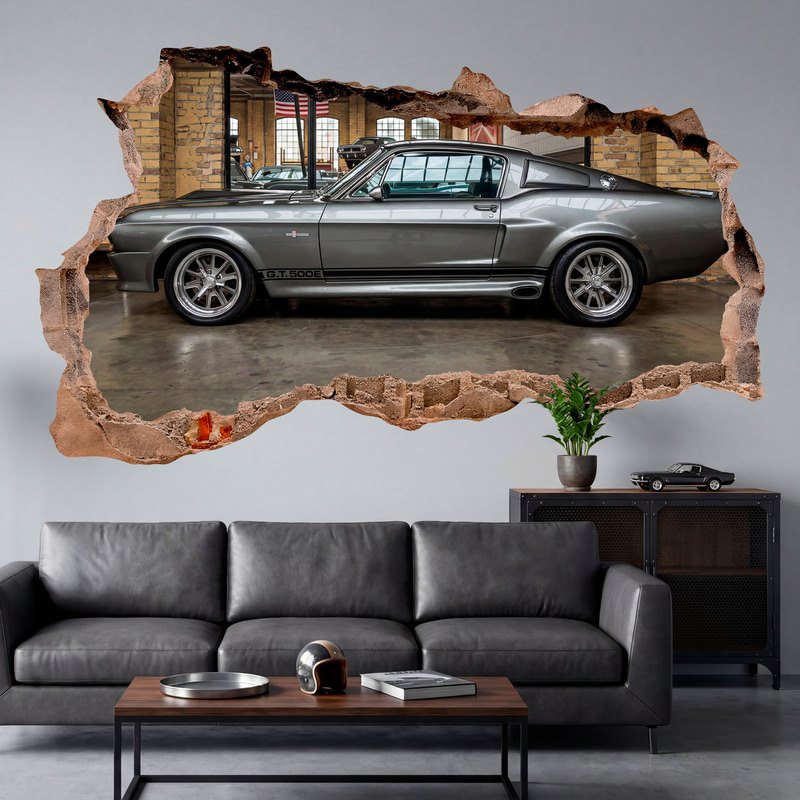 Stickers muraux: Trou de Mur Ford Mustang Eleanor