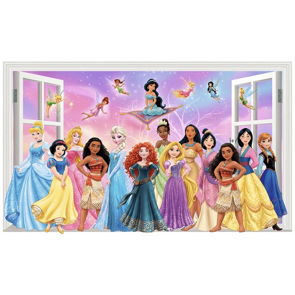 Stickers pour enfants: Fenêtre sur les princesses de contes de fées avec 