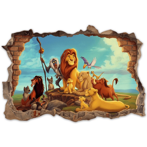 Stickers pour enfants: Brèche Murale Famille du Roi Lion