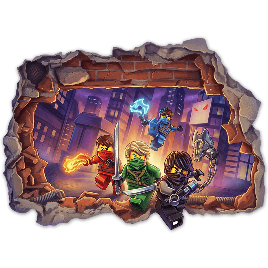 Stickers pour enfants: Brèche Murale Guerriers Lego Ninjago