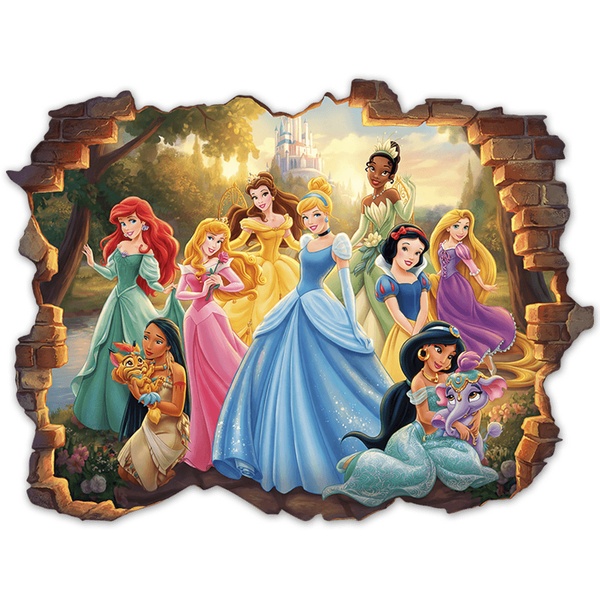 Stickers pour enfants: Brèche Murale Princesses de Conte de Fées