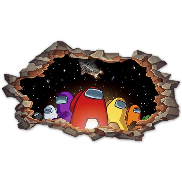 Stickers pour enfants: Brèche Murale Among Us