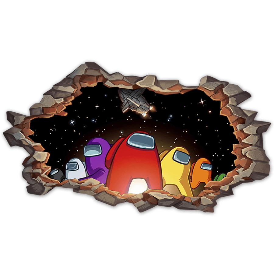 Stickers pour enfants: Brèche Murale Among Us