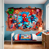 Stickers pour enfants: Br&egrave;che Murale Super H&eacute;ros Marvel 3