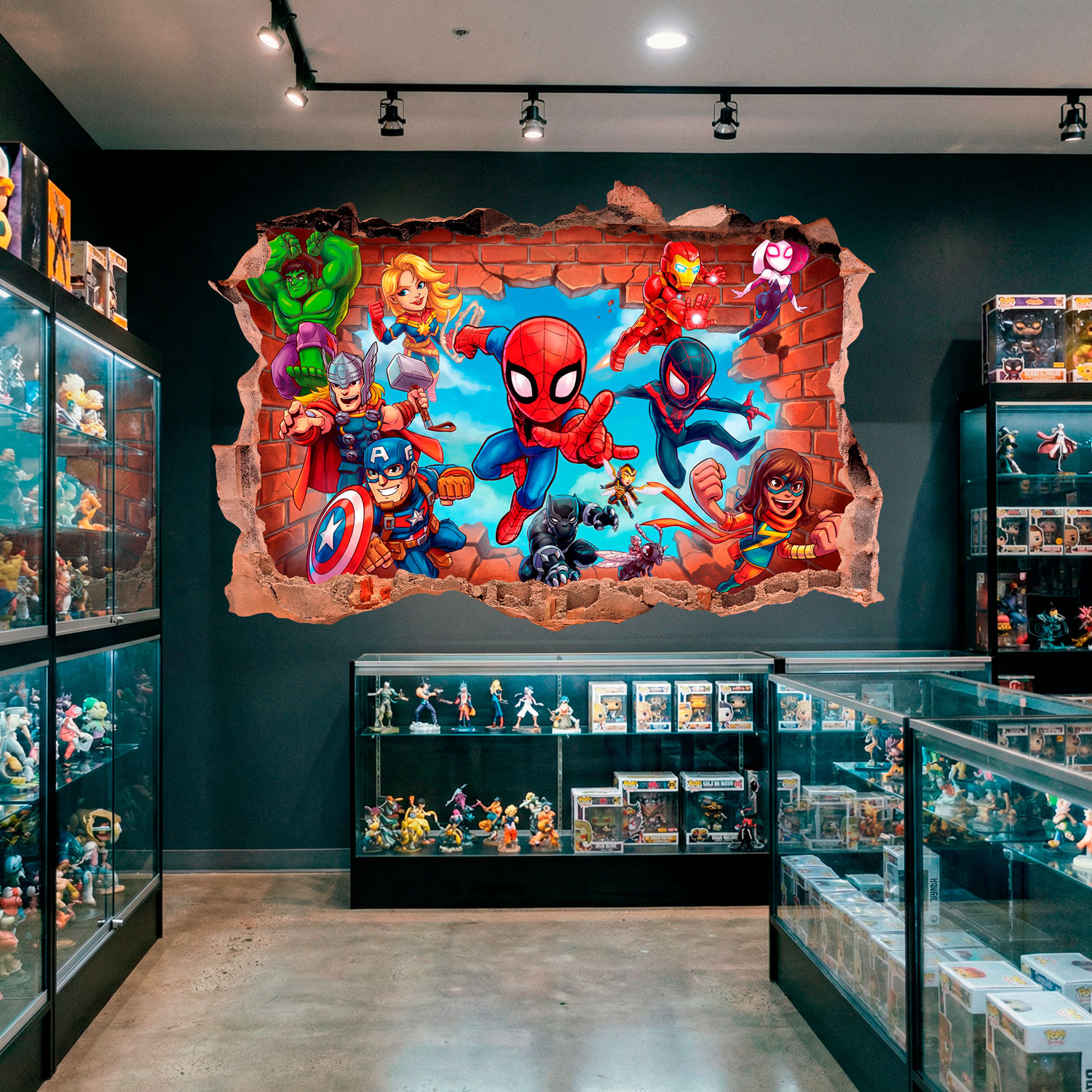 Stickers pour enfants: Br&egrave;che Murale Super H&eacute;ros Marvel