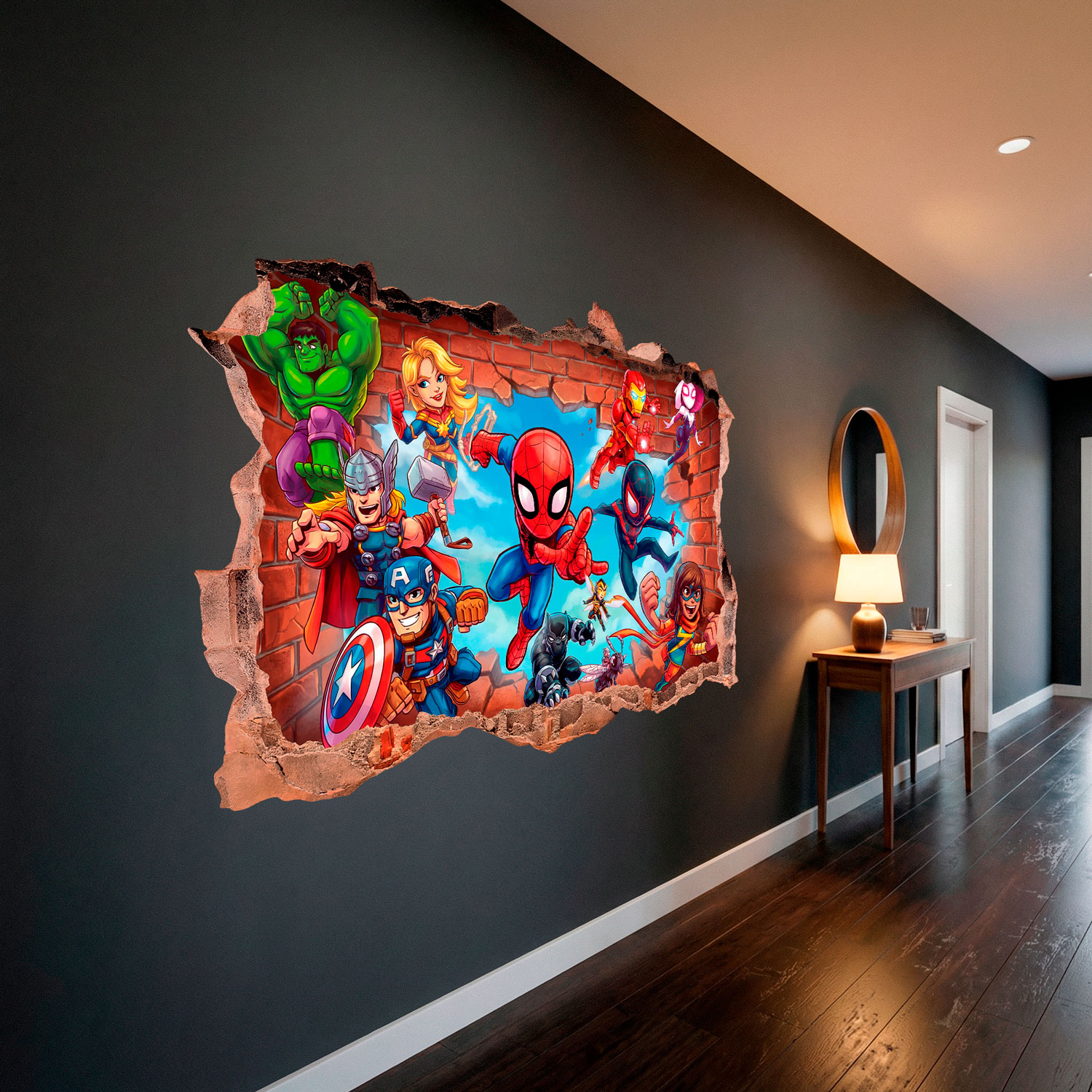 Stickers pour enfants: Br&egrave;che Murale Super H&eacute;ros Marvel