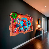 Stickers pour enfants: Br&egrave;che Murale Super H&eacute;ros Marvel 14