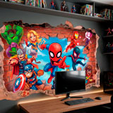 Stickers pour enfants: Br&egrave;che Murale Super H&eacute;ros Marvel 6