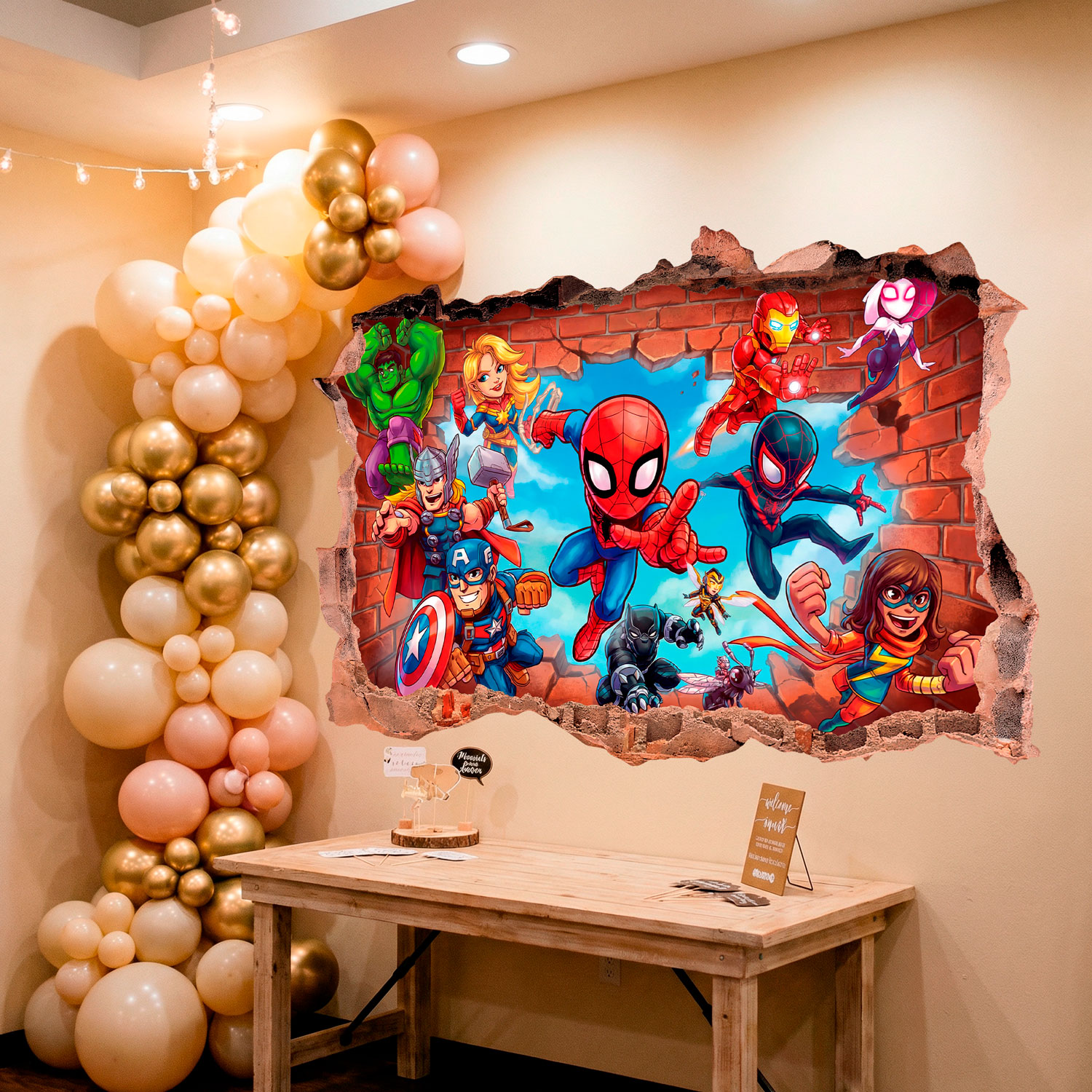 Stickers pour enfants: Br&egrave;che Murale Super H&eacute;ros Marvel