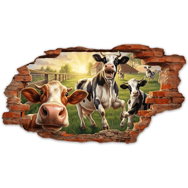 Stickers muraux: Trou de Mur Vaches à la Ferme