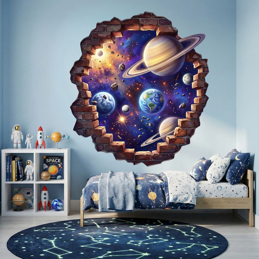 Stickers pour enfants: Trou de Mur Planètes de l’Univers