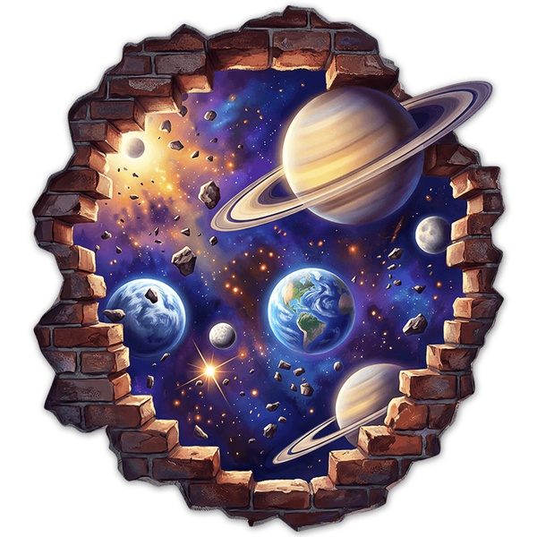 Stickers pour enfants: Trou de Mur Planètes de l’Univers