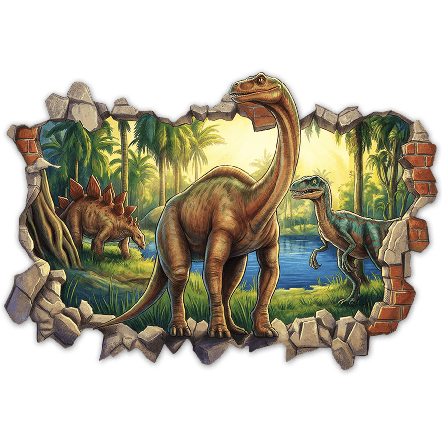 Stickers pour enfants: Trou dans le Mur Âge des Dinosaures