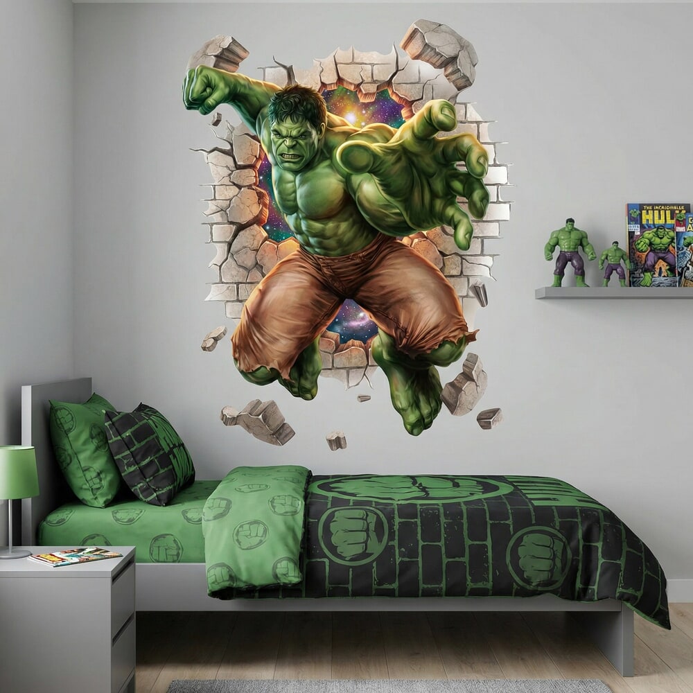 Stickers pour enfants: Trou de Mur Hulk