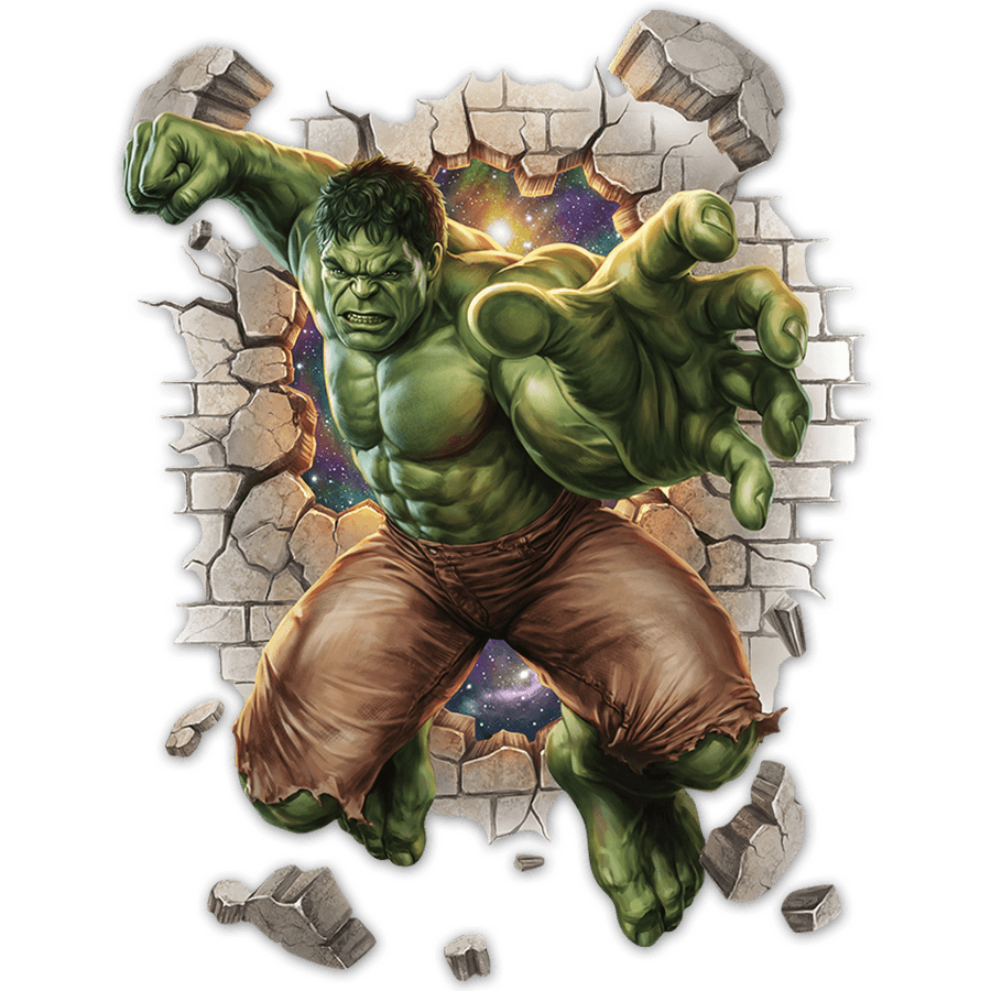 Stickers pour enfants: Trou de Mur Hulk