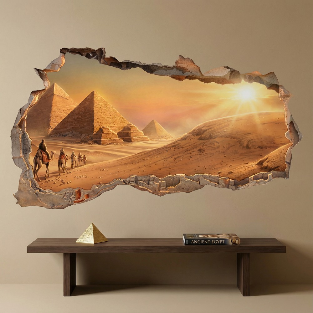 Stickers muraux: Trou de Mur Pyramides d'&Eacute;gypte