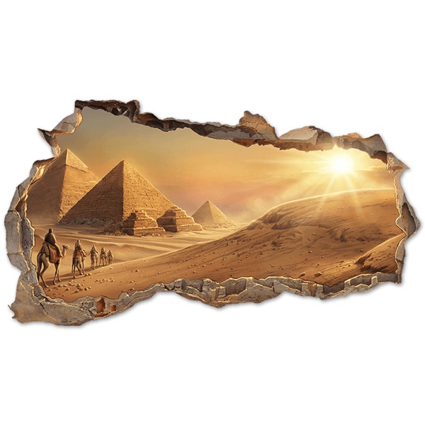 Stickers muraux: Trou de Mur Pyramides d'&Eacute;gypte