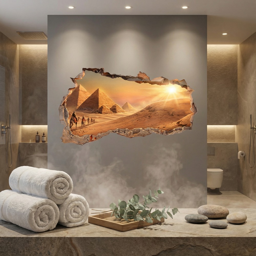 Stickers muraux: Trou de Mur Pyramides d'&Eacute;gypte