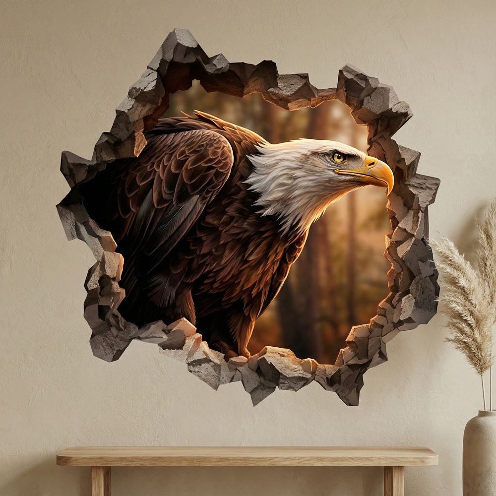 Stickers muraux: Trou de Mur Aigle Chauve
