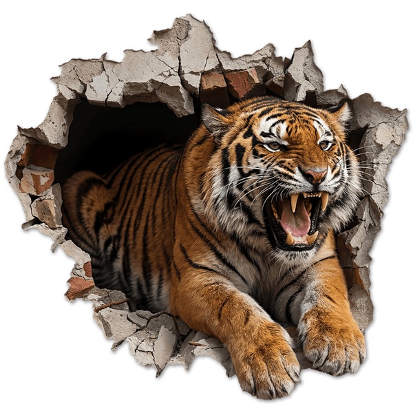 Stickers muraux: Trou de Mur Tigre Sauvage