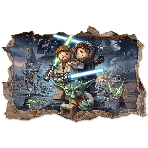 Stickers pour enfants: Trou de Mur Ma&icirc;tres Jedi Lego Star Wars