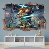 Stickers pour enfants: Trou de Mur Ma&icirc;tres Jedi Lego Star Wars 3