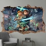 Stickers pour enfants: Trou de Mur Ma&icirc;tres Jedi Lego Star Wars 4