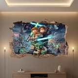 Stickers pour enfants: Trou de Mur Ma&icirc;tres Jedi Lego Star Wars 6