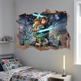 Stickers pour enfants: Trou de Mur Ma&icirc;tres Jedi Lego Star Wars 8