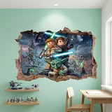 Stickers pour enfants: Trou de Mur Ma&icirc;tres Jedi Lego Star Wars 10