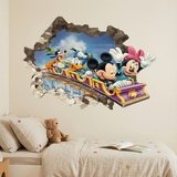 Stickers pour enfants: Trou de Mur Amis de Mickey Mouse Montagnes Russes 4