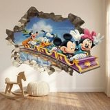 Stickers pour enfants: Trou de Mur Amis de Mickey Mouse Montagnes Russes 6