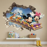 Stickers pour enfants: Trou de Mur Amis de Mickey Mouse Montagnes Russes 7