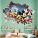Stickers pour enfants: Trou de Mur Amis de Mickey Mouse Montagnes Russes 10