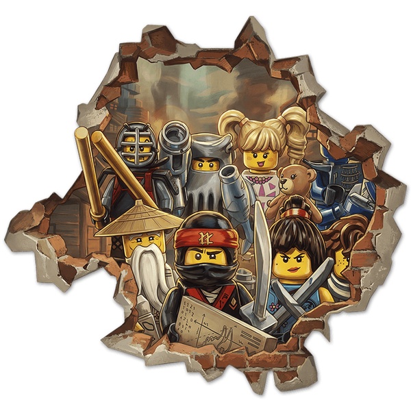 Stickers pour enfants: Trou de Mur H&eacute;ros Lego Ninjago