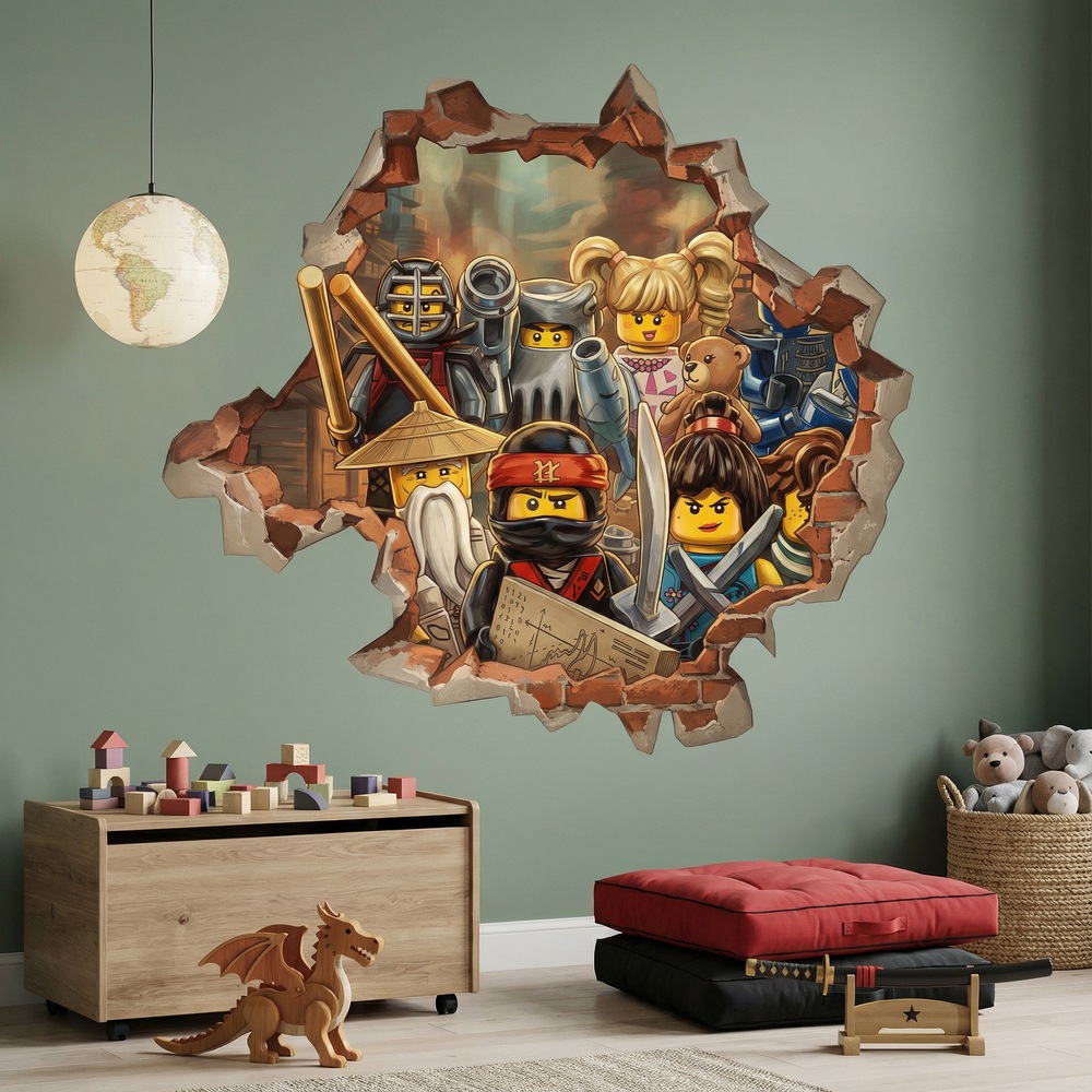 Stickers pour enfants: Trou de Mur H&eacute;ros Lego Ninjago