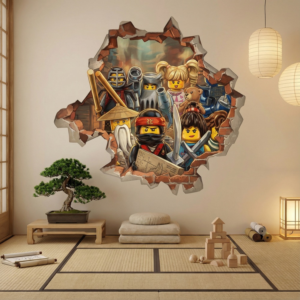 Stickers pour enfants: Trou de Mur H&eacute;ros Lego Ninjago