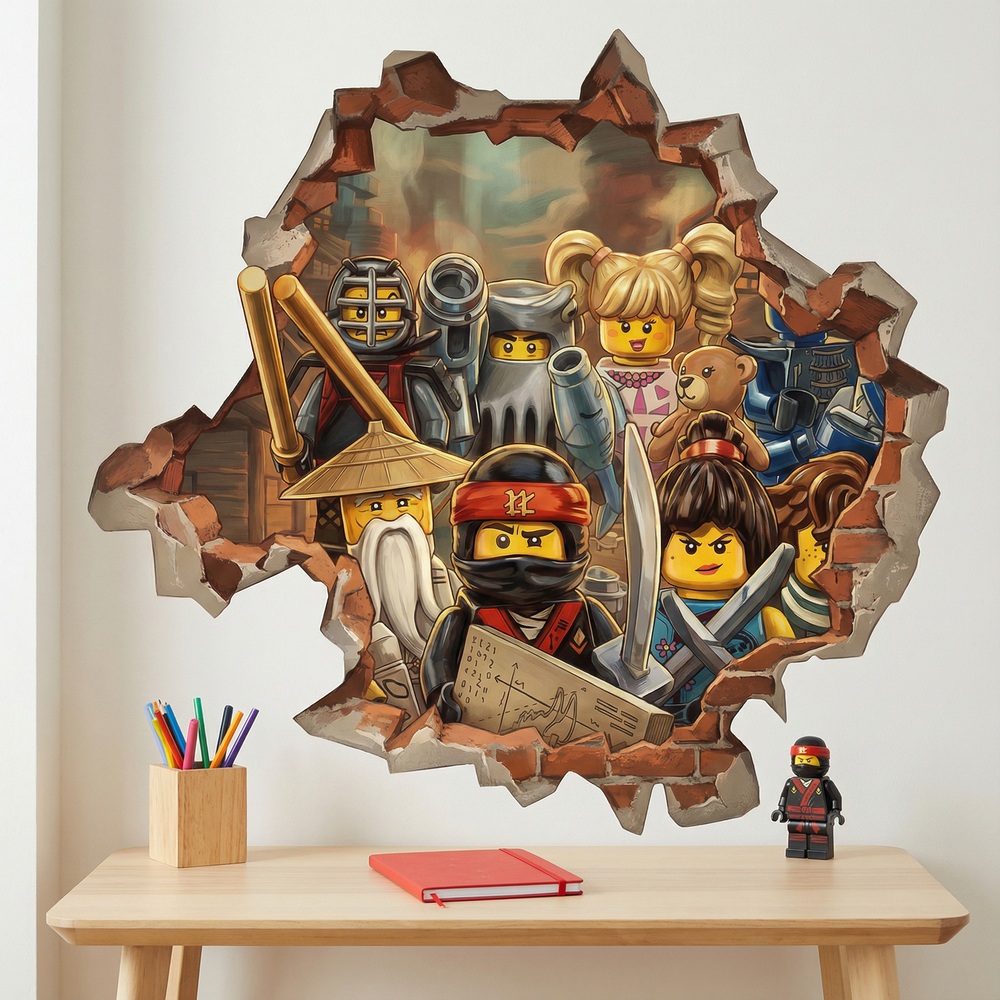 Stickers pour enfants: Trou de Mur H&eacute;ros Lego Ninjago