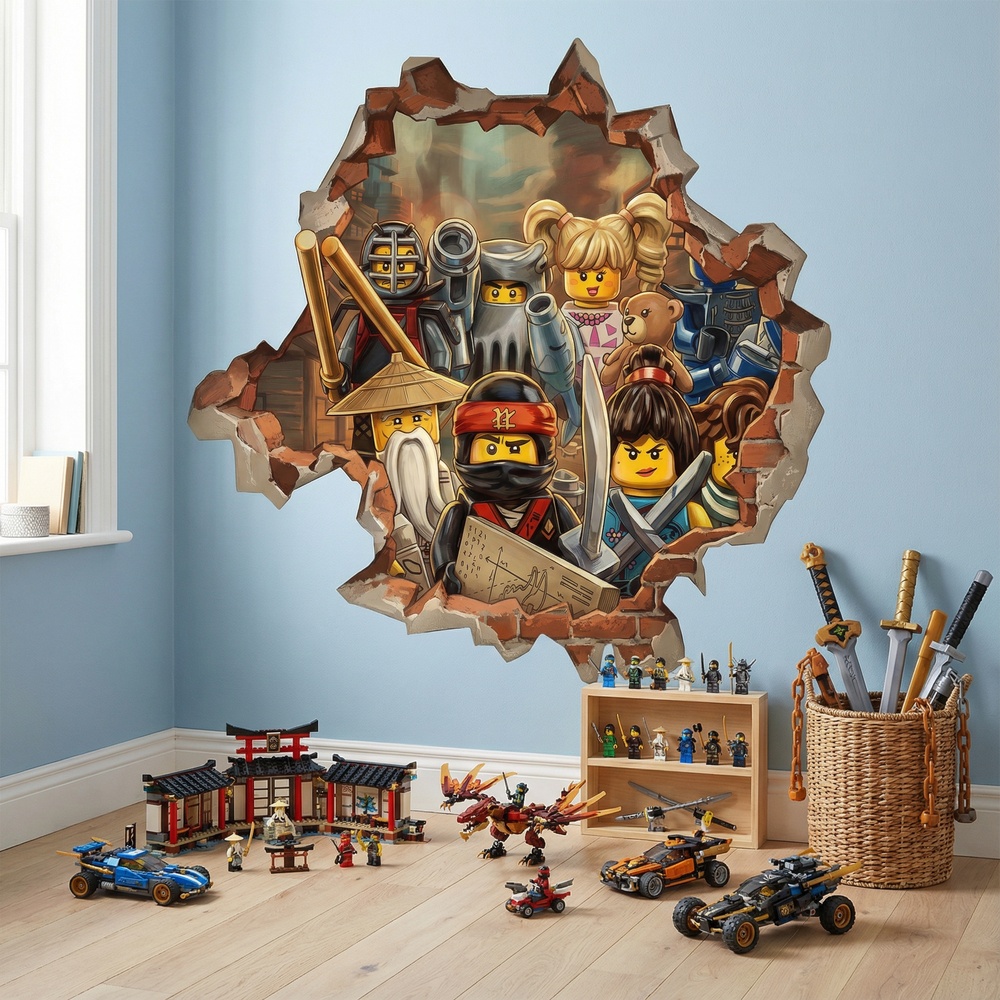 Stickers pour enfants: Trou de Mur H&eacute;ros Lego Ninjago